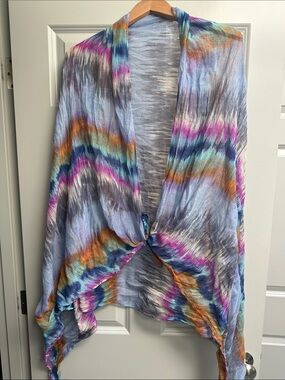 Multicolor Tie-Dye Multipurpose Scarf, Pareo, Swim Cover…